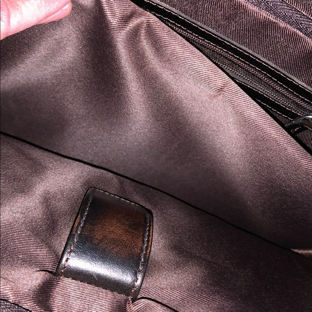 HX London Woven Brown Leather Messenger laptop Bag with Shoulder Strap